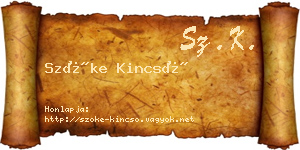 Szőke Kincső névjegykártya