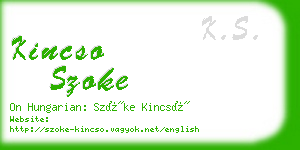 kincso szoke business card